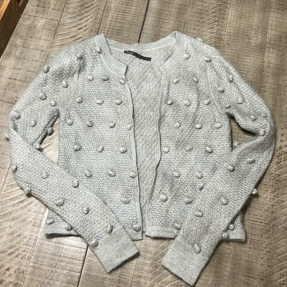 EKYOG women’s mohair bobble dot open front cardigan